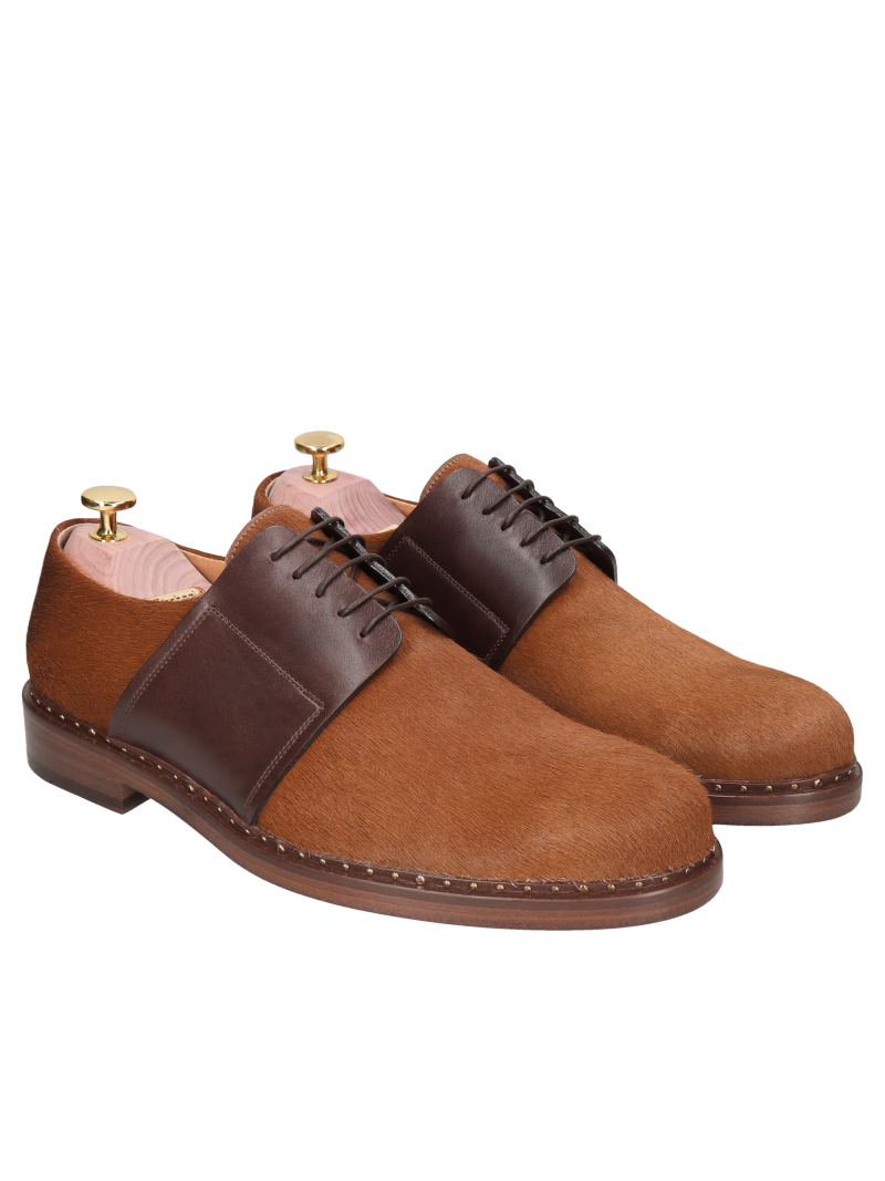 Brown shoes Sila Gold Collection, Conhpol - polish production, Derby, CG0270-04, Konopka Shoes