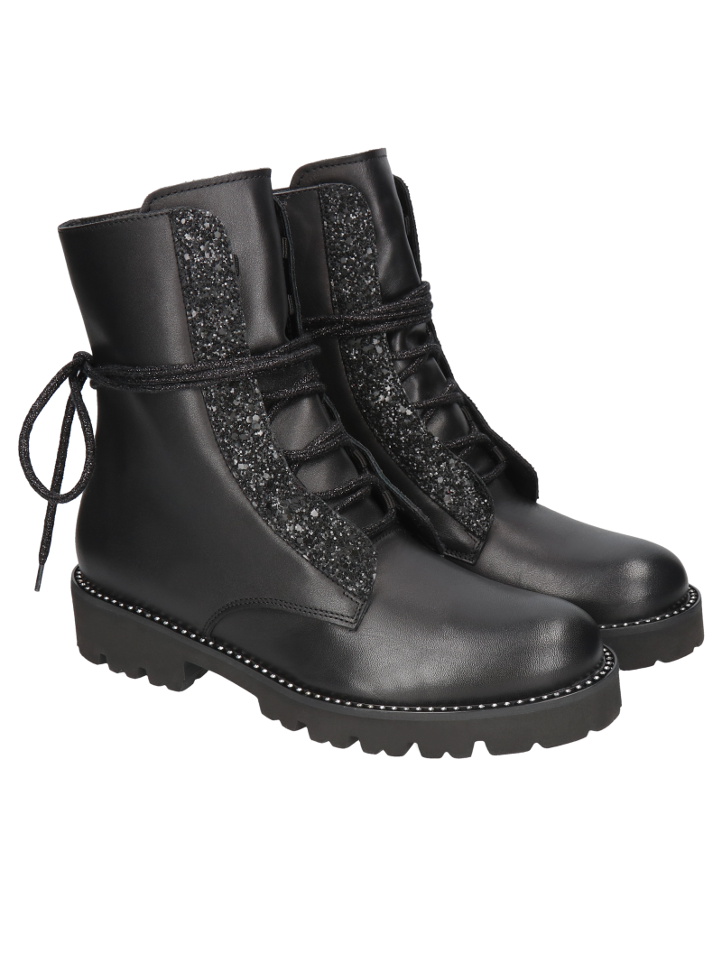 Black boots Adelin, Conhpol Bis - Polish production, Biker & worker boots, BK5735-01, Konopka Shoes