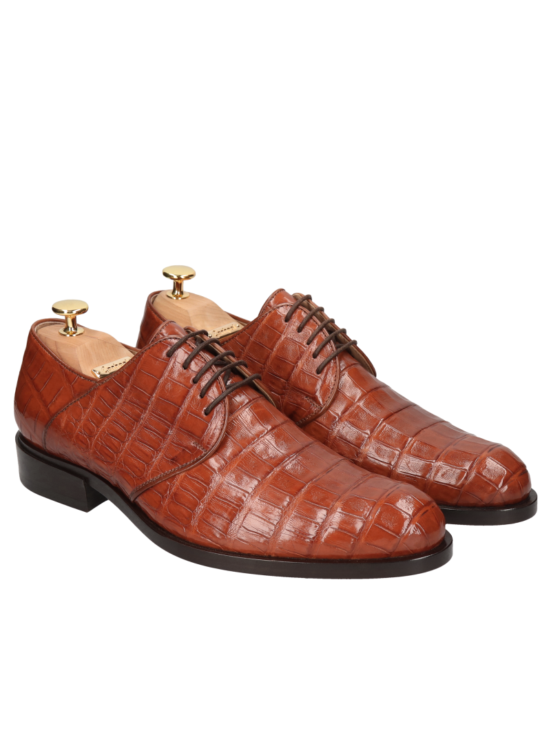 Brown shoes Harry - Gold Collection, Conhpol - Polish production, Derby, CG0264-01, Konopka Shoes
