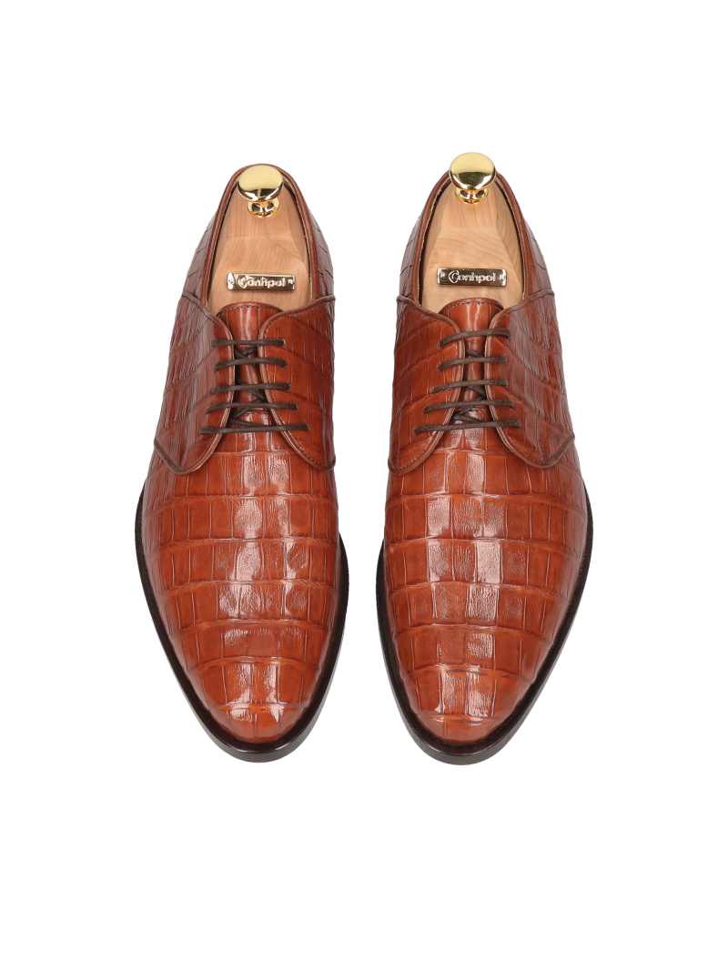 Brown shoes Harry - Gold Collection, Conhpol - Polish production, Derby, CG0264-01, Konopka Shoes