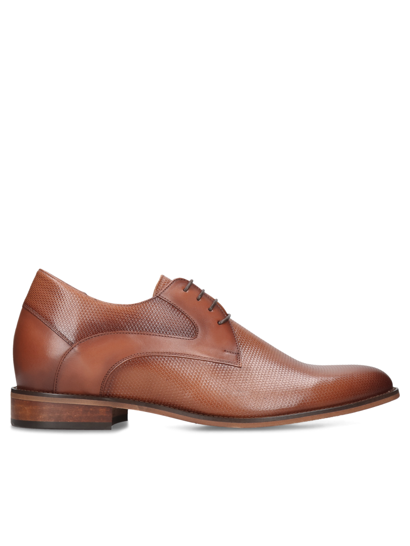 Brown elevator shoes Luis +7 cm, Conhpol - Polish production, Elevator shoes, CH6343-01, Konopka Shoes
