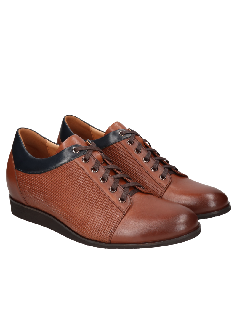 Brown elevator shoes Wolter + 7 cm , Conhpol - Polish production, Sneakers, CH6346-01, Konopka Shoes