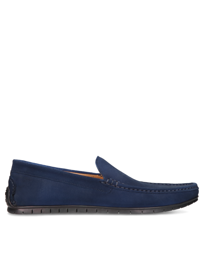 Navy blue moccasins Federico, Conhpol Dynamic - Polish production, SD2664-02, Loafers and moccasins, Konopka Shoes