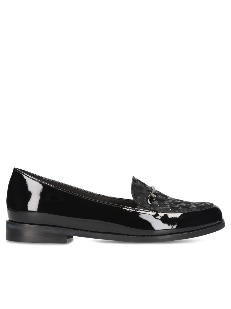 Black loafers Julia, Conhpol Relax - Polish production, Moccasins & loafers, RE2546-07, Konopka Shoes