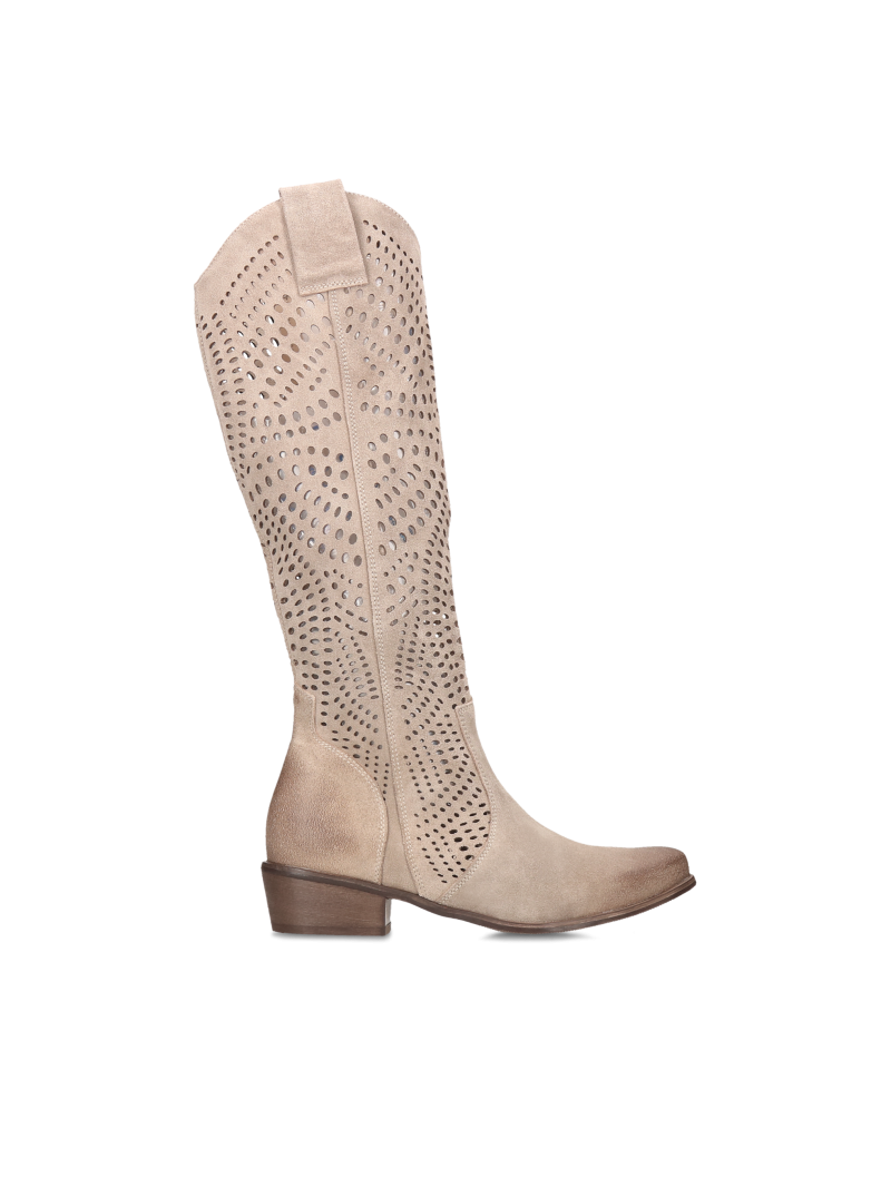 Beige knee high boots Matilde, Konopka Shoes