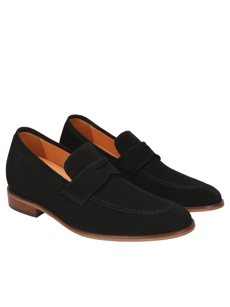 Black casual elevator shoes Luis, Loafers and moccasins, Conhpol - Polish production, CH6344-02, Konopka Shoes