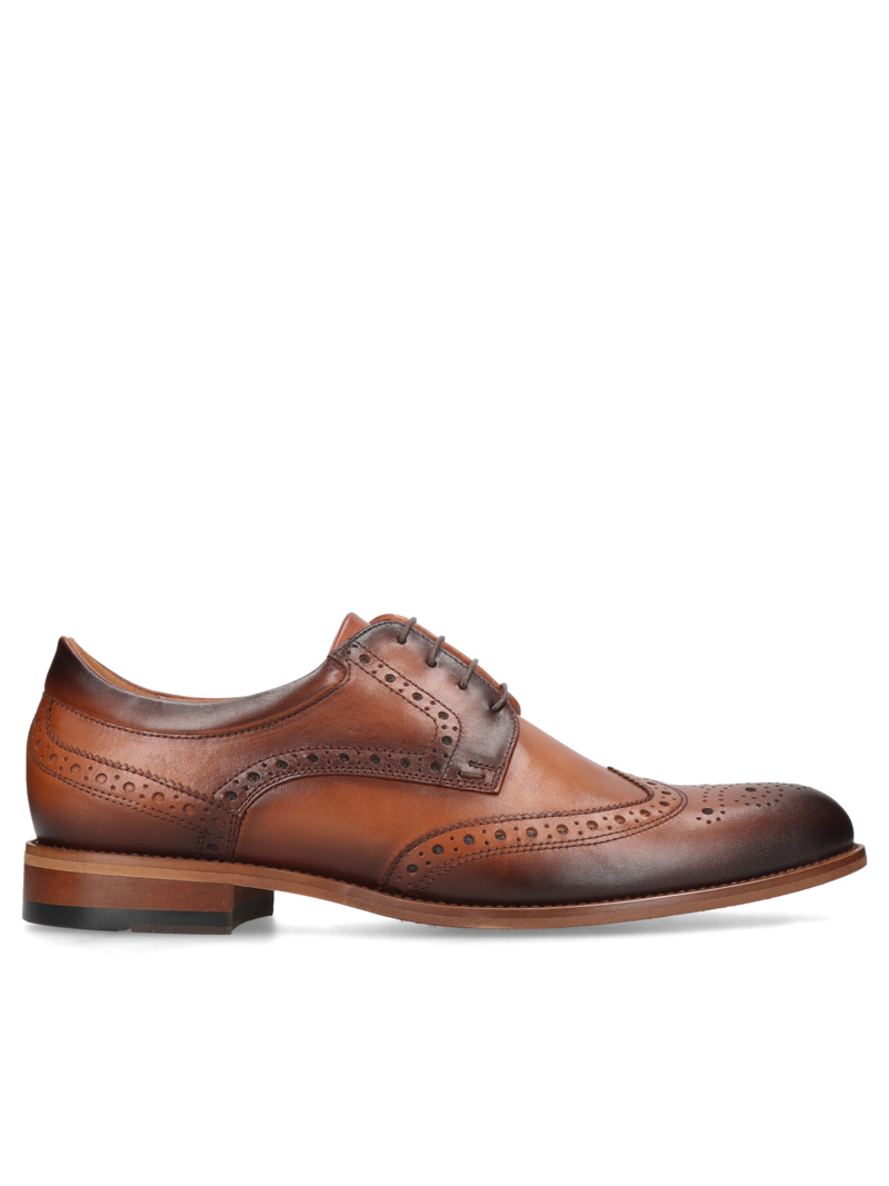 Brown casual, shoes Kellen, Conhpol - Polish production, Brogues, CI6173-01, Konopka Shoes