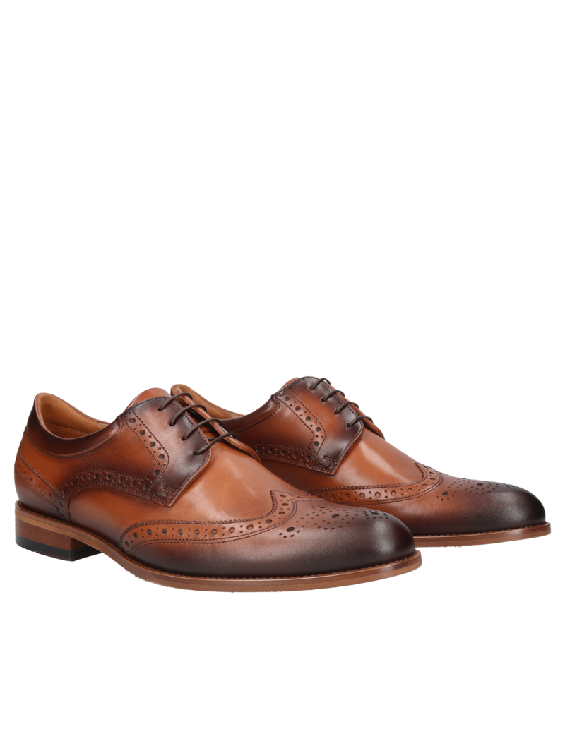 Brown casual, shoes Kellen, Conhpol - Polish production, Brogues, CI6173-01, Konopka Shoes