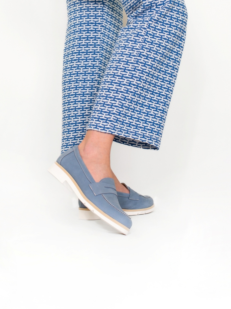 Blue loafers Liliana, Conhpol Relax - Polish production, Moccasins & loafers, RE2661-02, Konopka Shoes