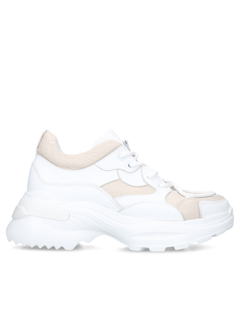 White sneakers Pili, Kampa - Polish production, Sneakers, KP0004-01, Konopka Shoes