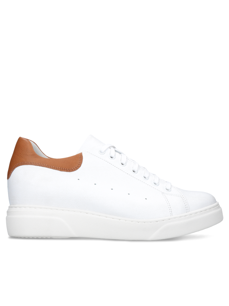 White elevator sneakers Cyrus + 7 cm, Conhpol Dynamic - Polish production, elevator sneakers, SH2681-01, Konopka Shoes