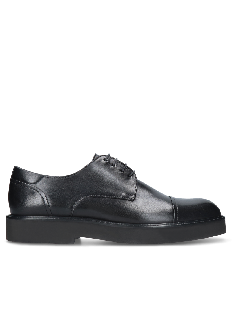Black casual, shoes Elon, Conhpol - Polish production, Derby, CE6351-01, Konopka Shoes