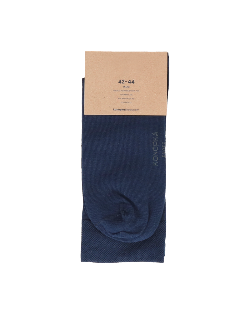 Navy blue bamboo fiber socks, Konopka Shoes