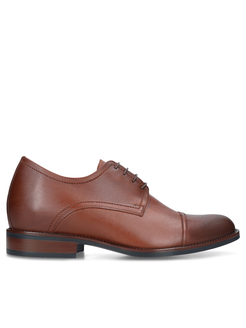 Brown elegant elevator shoes, Derby, Conhpol - Polish production, CH6204-02, Konopka Shoes