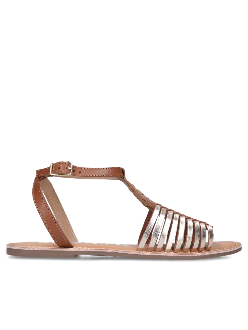 Women's leather sandals in copper color, Gioseppo, GI0027-01, Konopka Shoes