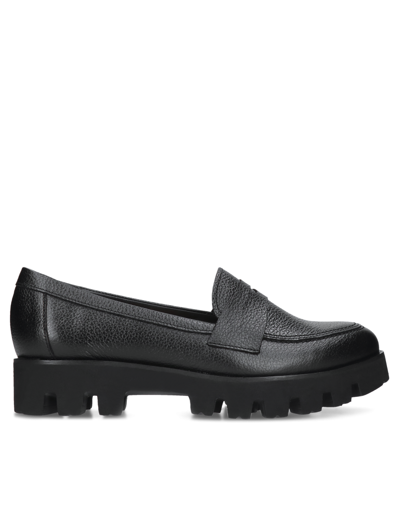 Black loafers Liliana, Conhpol Relax - Polish production, Moccasins & loafers, RE2653-04, Konopka Shoes
