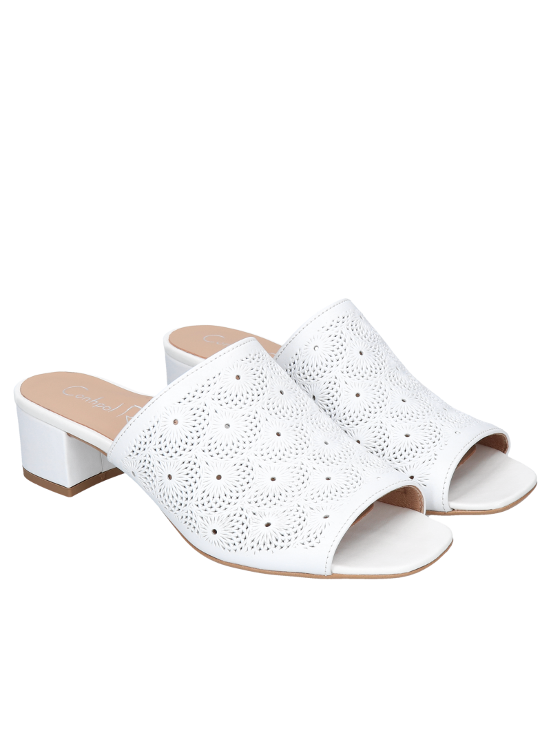 White flip-flops Clarie, Conhpol Relax, Flip flops, RE2741-01, Konopka Shoes