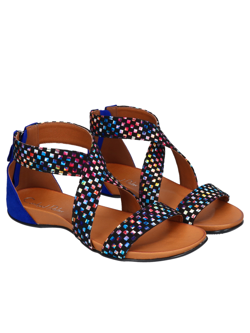 Blue sandals Zyta, Conhpol Relax - Polish production, Sandals, RE2723-02, Konopka Shoes