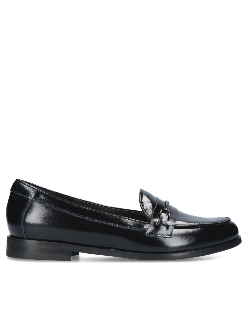 Black loafers Julia, Conhpol Relax - Polish production, Moccasins & loafers, RE2726-03, Konopka Shoes