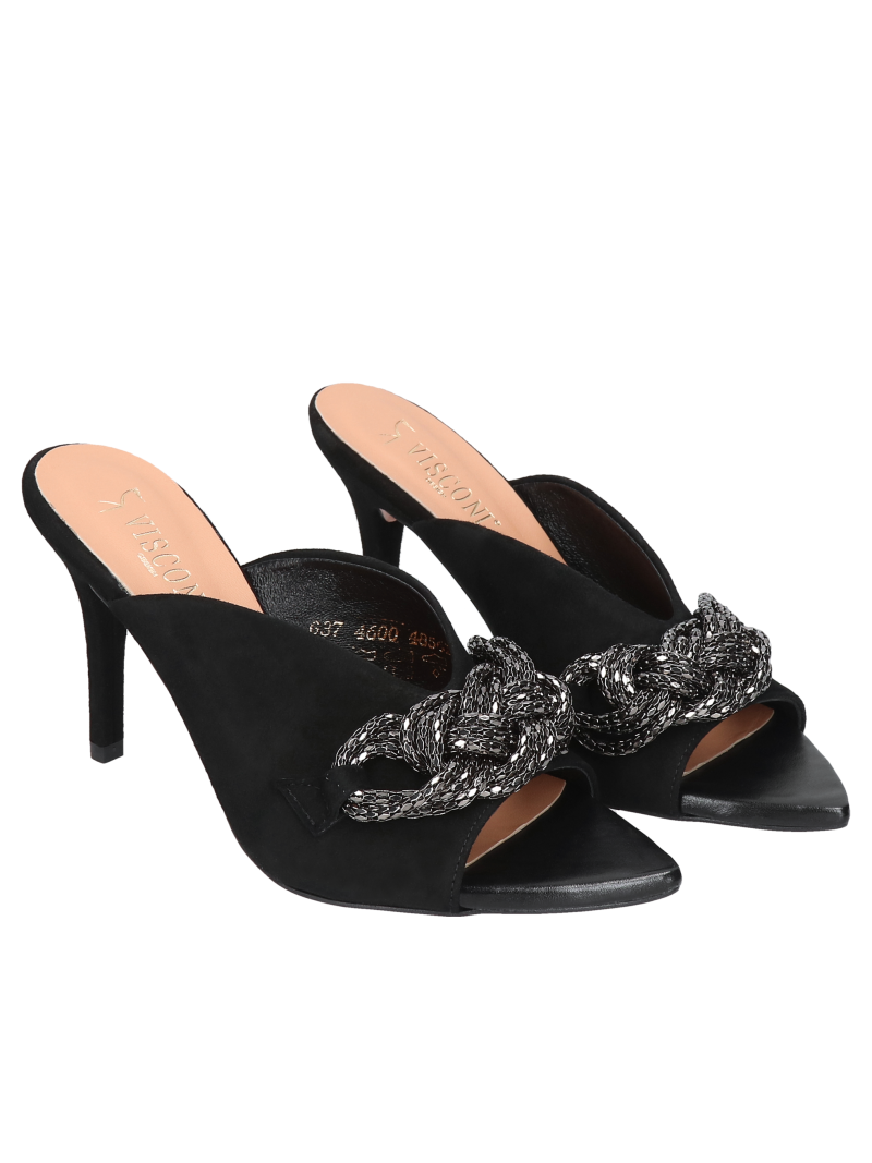 Black flip-flops Lauren, Visconi, Flip flops, VS0001-01, Konopka Shoes