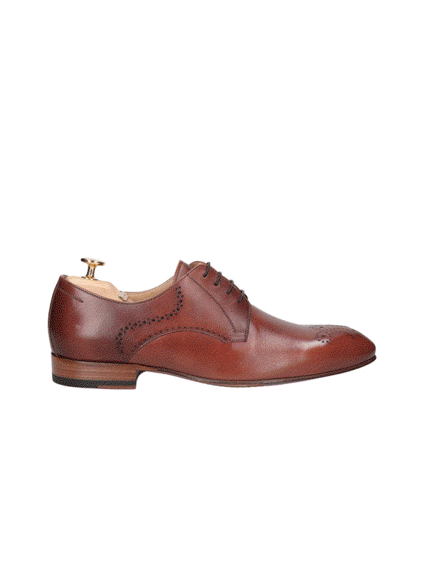 Premium brown men's shoes  elegant Conhpol Gold low shoes