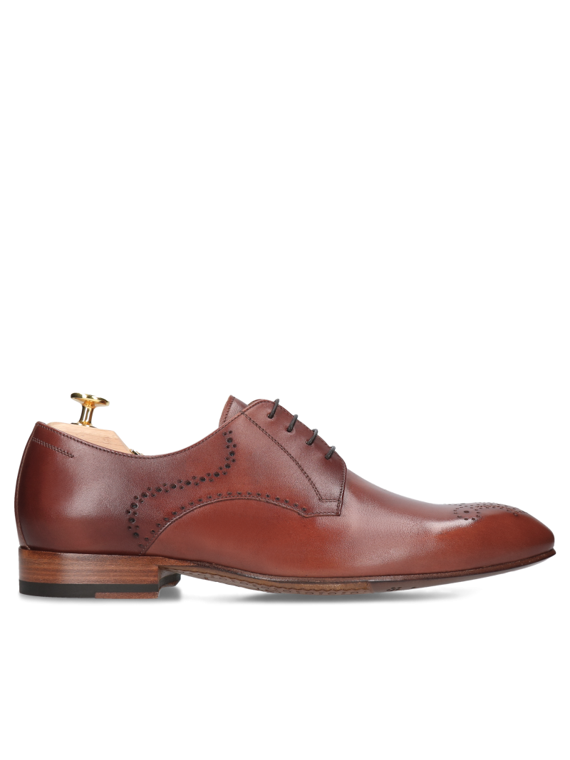 Brown shoes Kevin - Gold Collection, Conhpol - Polish production, Derby, CG3553-01, Konopka Shoes