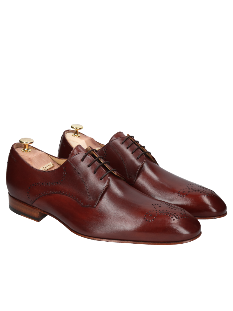 Brown shoes Kevin Gold Collection, Conhpol - Polish production, Derby, CG3553-03, Konopka Shoes