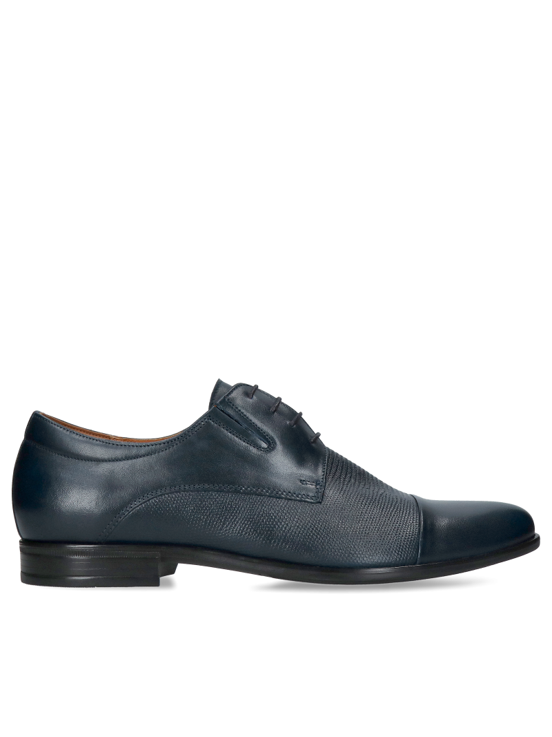 Navy blue shoes Christopher, Conhpol - Polish production, Derby, CE6368-01, Konopka Shoes