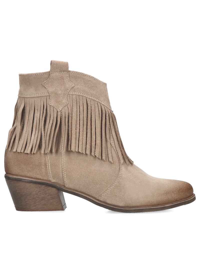 Beige cowgirl boots Matilde leather, DU0020-01, Cowboy boots, Konopka Shoes