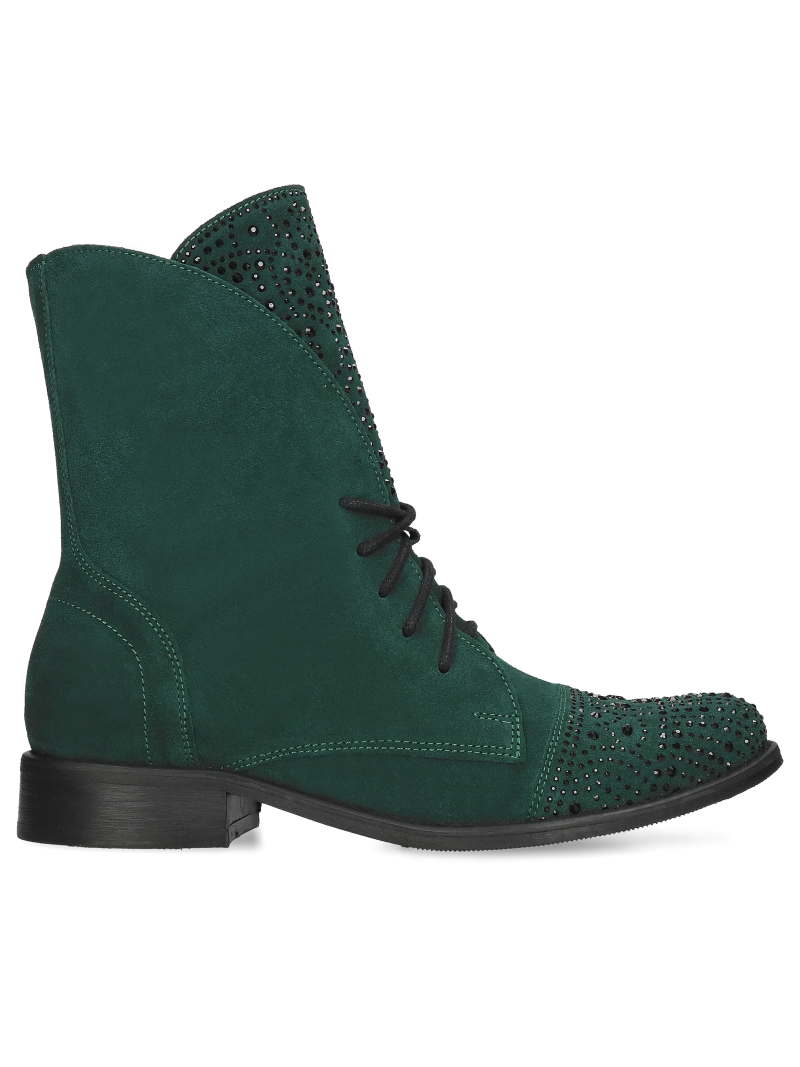 Velour green boots Celinka, DU0016-02, Boots, Konopka Shoes