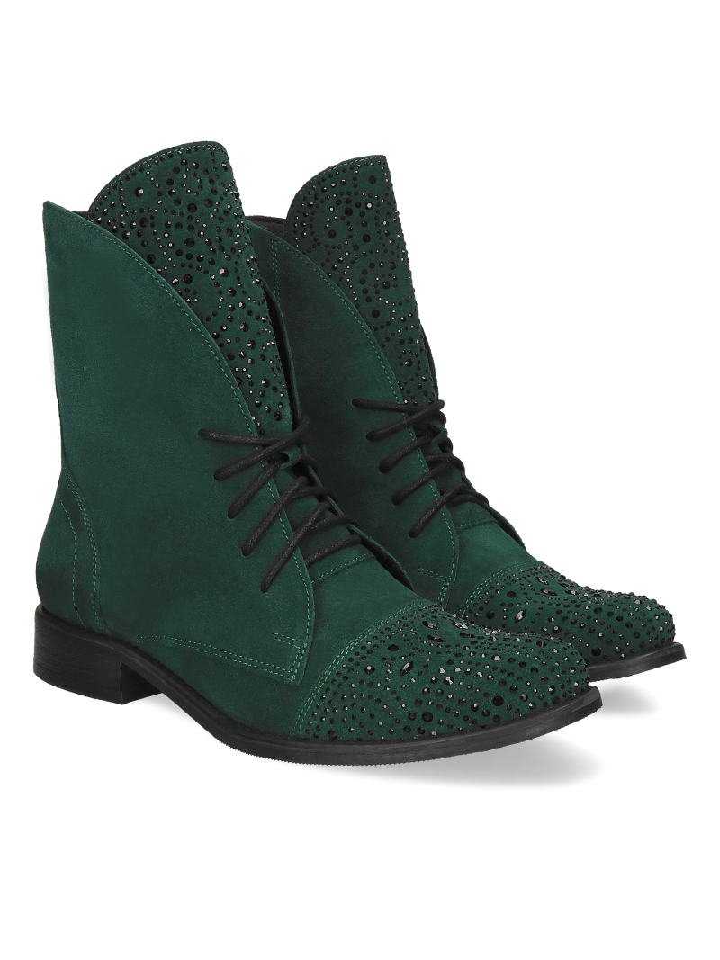 Velour green boots Celinka, DU0016-02, Boots, Konopka Shoes Velour green boots Celinka, DU0016-02, Boots, Konopka Shoes