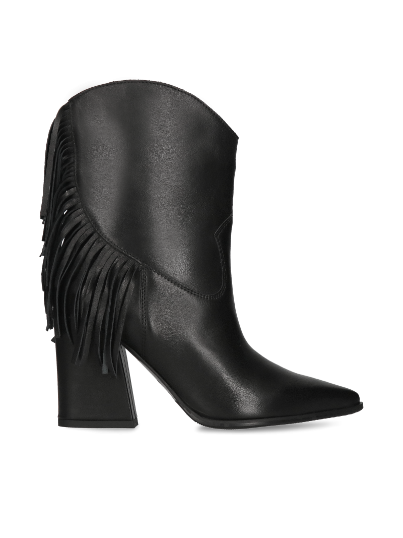 Leather, black boots Angela women's for winter, Conhpol Bis - Polish production, BI5756-01, Boots, Konopka Shoes