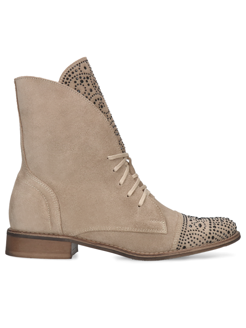 Beige boots Celinka, Ankle boots, DU0016-01, Konopka Shoes