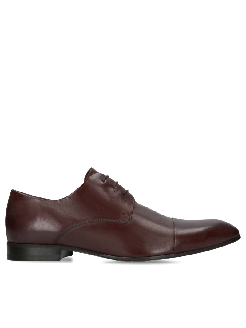 Brown casual men's leather shoes Kevin, Derby, Conhpol - Polish production, CE4648-03,  Konopka Shoes