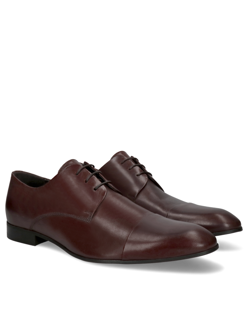 Brown casual men's leather shoes Kevin, Derby, Conhpol - Polish production, CE4648-03,  Konopka Shoes