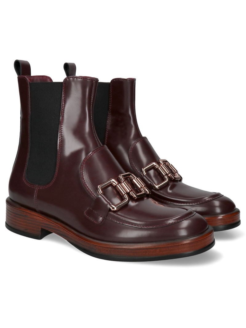 Maroon chelsea boots Muriel leather winter, Visconi, VK0013-02, chelsea boots, Konopka Shoes