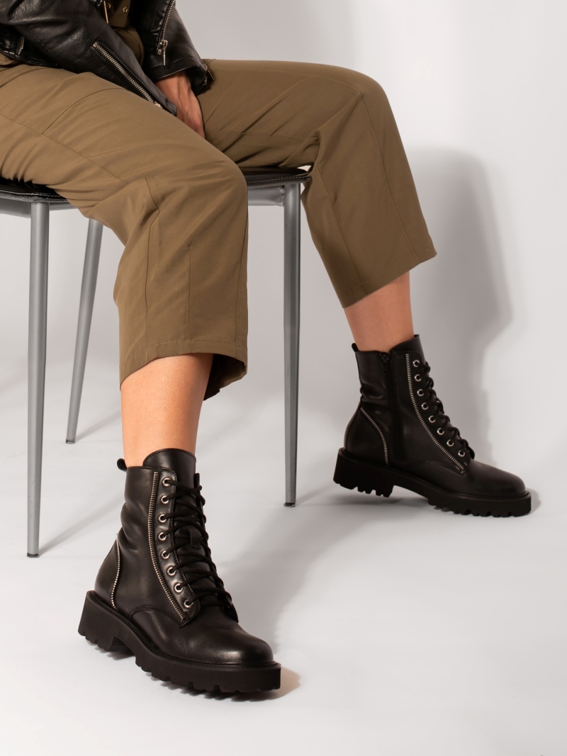 Women's leather winter black boots Karola, Conhpol Bis - Polish production, BK5755-02, Boots, Konopka Shoes