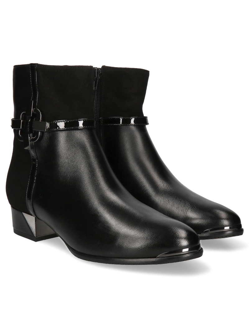 Leather, black boots Leila, Conhpol Bis, BK5752-01, Boots, Konopka Shoes