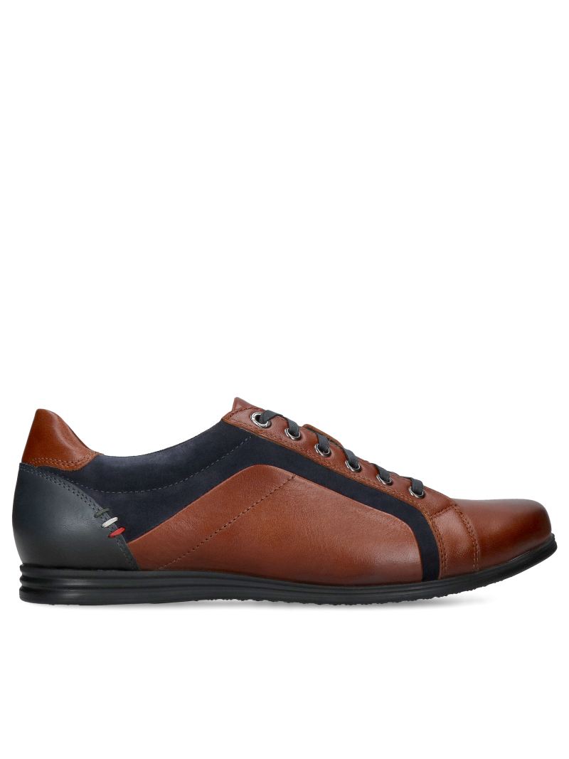 Brown-navy blue shoes Timo, Conhpol Dynamic - Polish production, SD2514-03, Konopka Shoes