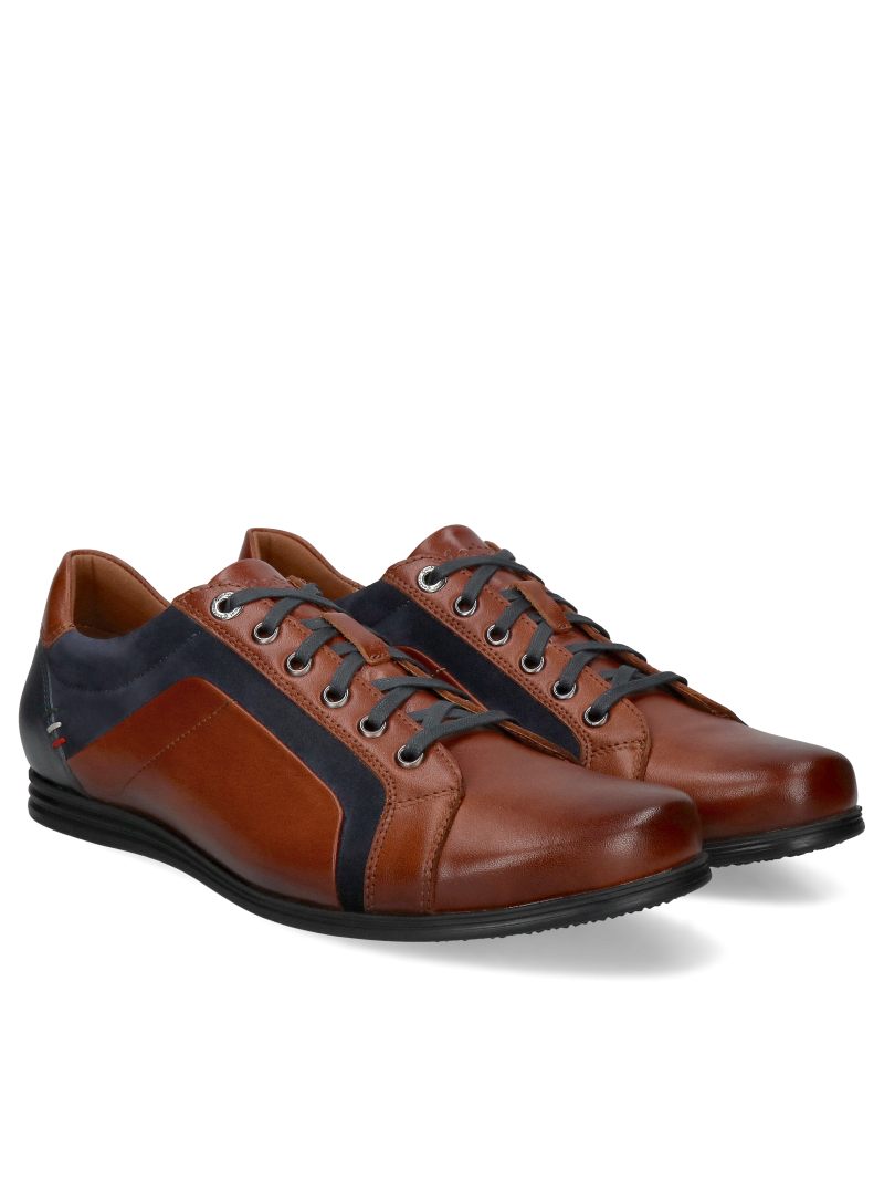 Brown-navy blue shoes Timo, Conhpol Dynamic - Polish production, SD2514-03, Konopka Shoes