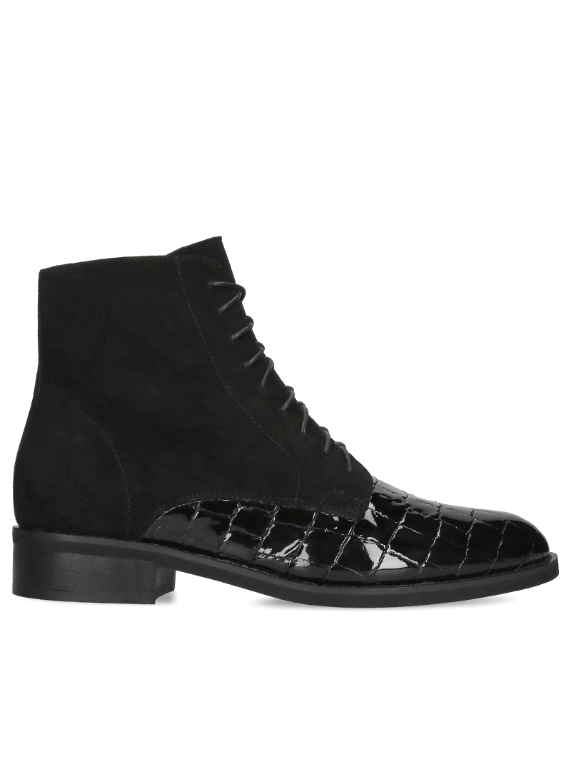 Women's leather winter black boots Nina II, Conhpol Bis - Polish production, BK5679-02, boots, Konopka Shoes