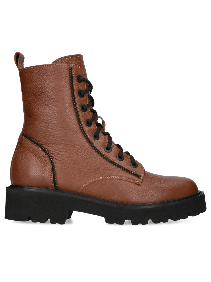 Leather brown boots Karola, Conhpol Bis - polish production, BK5755-01, Boots, Konopka Shoes