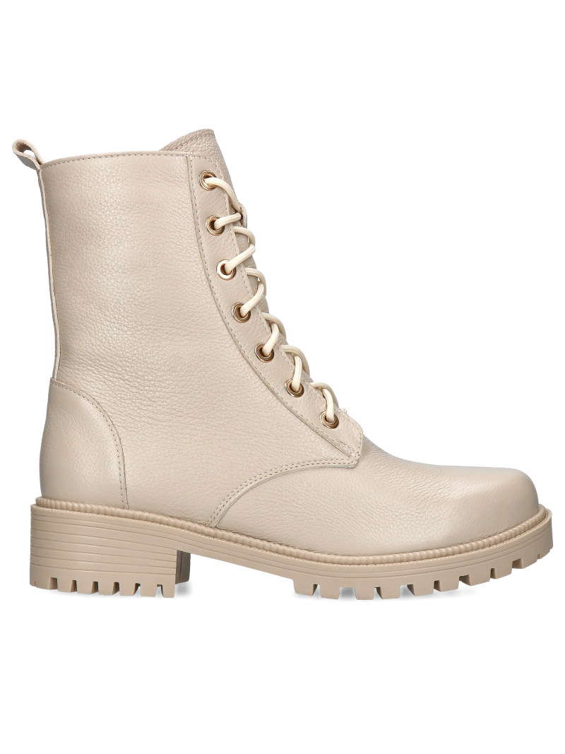 Leather, beige boots Peppy, Conhpol Relax - Polish production, RK2613-06, Boots, Konopka Shoes
