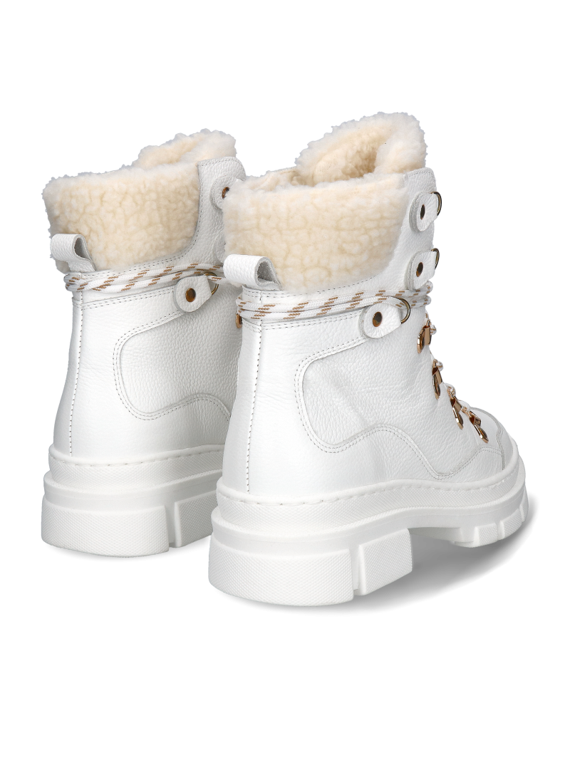 White boots Nela, Kampa - Polish production, Biker & worker boots ...