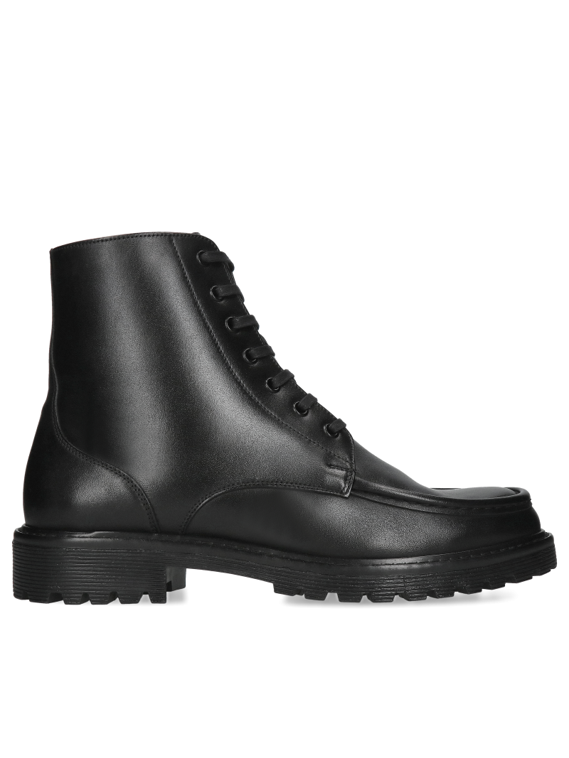 Men's black Cesare winter boots in full grain natural leather, Conhpol - Polish production, CK6363-02, Boots, Konopka Shoes