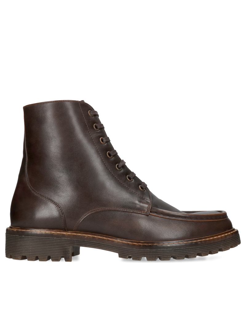 Brown winter boots Cesare made of facing natural leather, Conhpol - Polish production, CK6363-01, Boots, Konopka Shoes