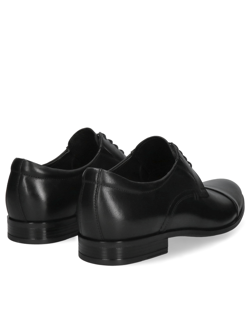 Men's black leather derby elegant wedding shoes