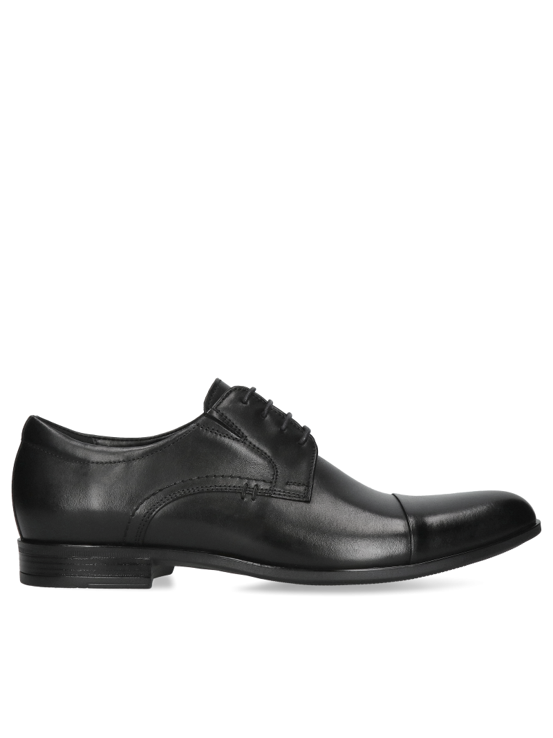Black derby shoes Richard, Conhpol - Polish production, Derby, CE6182-01, Konopka Shoes