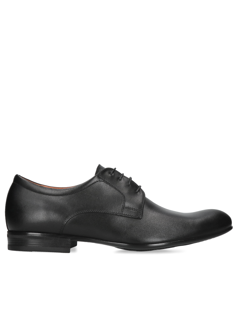 Black derby shoes Charles, Conhpol - Polish production, Derby, CE6380-01, Konopka Shoes
