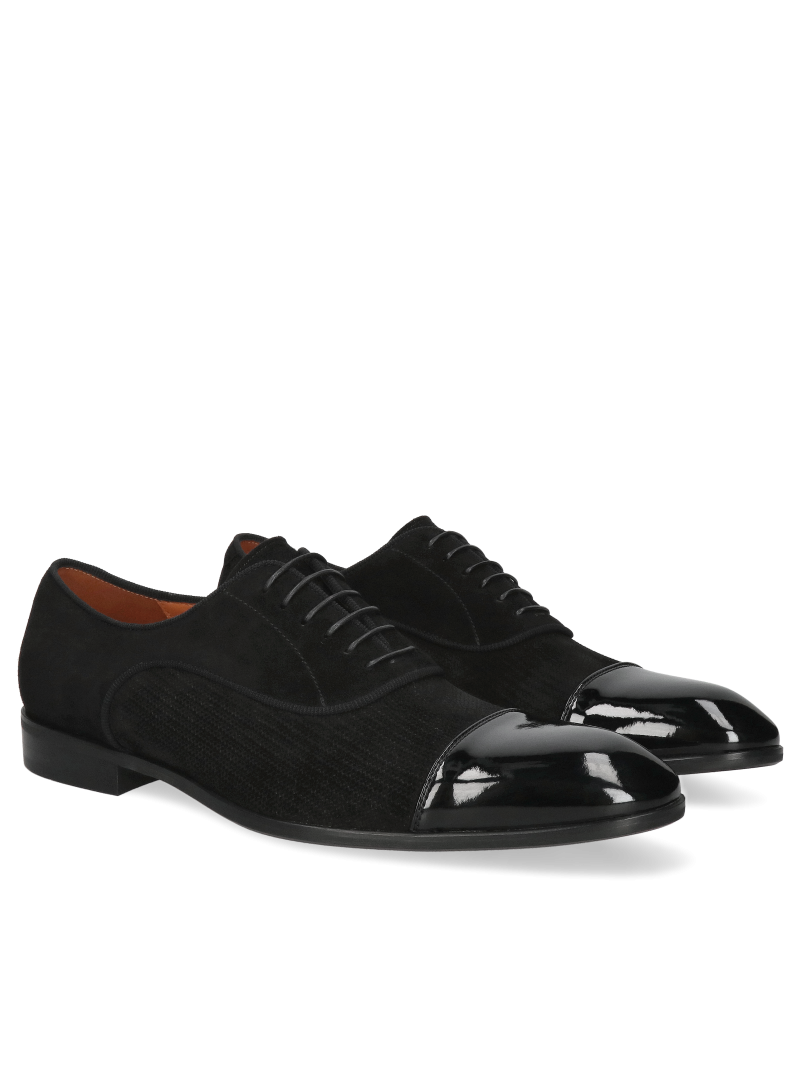 Black oxford shoes Kevin, Conhpol - Polish production, Oxfordy, Konopka Shoes